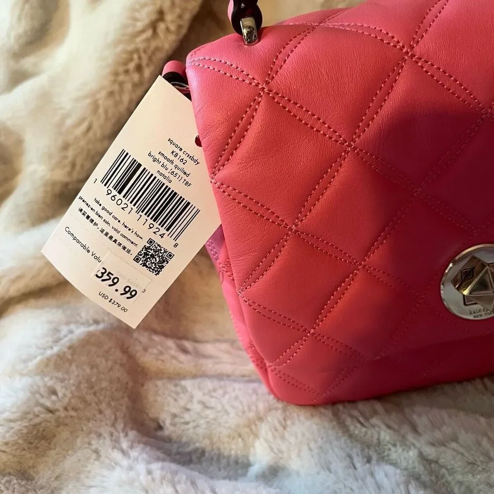 Kate Spade Natalia barbie pink Square Crossbody $360 new m11